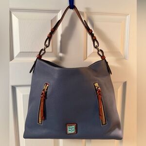Dooney & Bourke Pebble Grain COOPER HOBO STEELE BLUE